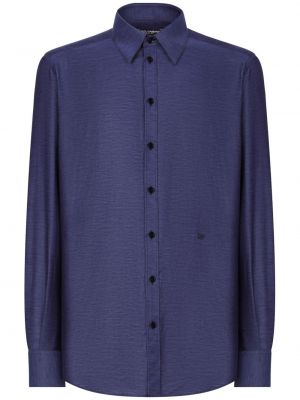 Памучна риза Dolce & Gabbana синьо