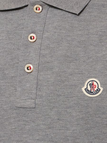 Medvilninis polo marškinėliai Moncler pilka
