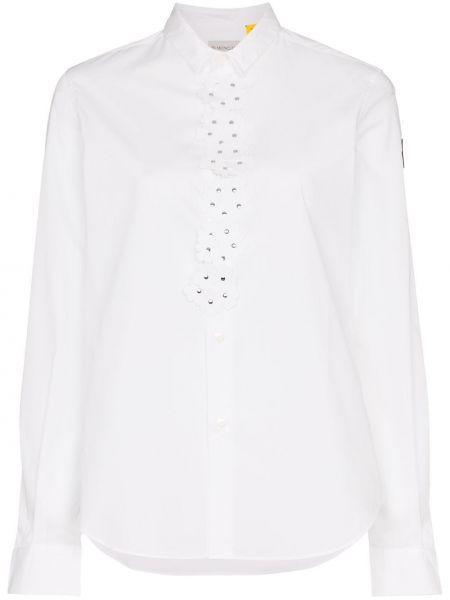 Camisa de flores con apliques Moncler blanco