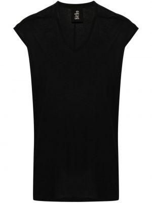 Skaidrus marškinėliai be rankovių Thom Krom juoda