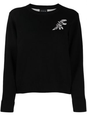 Пуловер с кръгло деколте Sport B. By Agnès B. черно