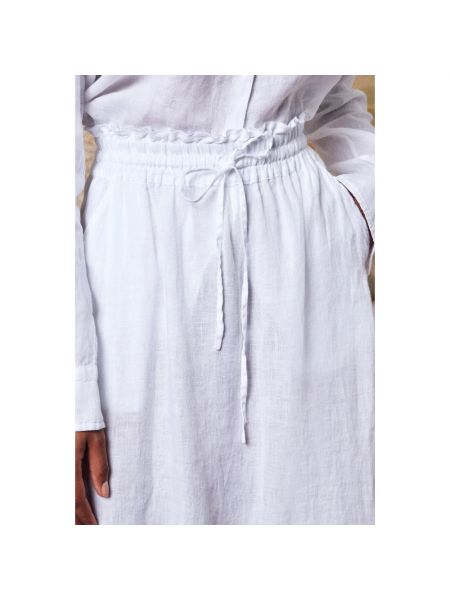 Falda larga de lino Massimo Alba blanco