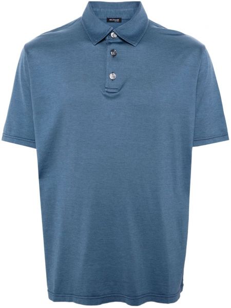 Šilkinis polo marškinėliai Kiton mėlyna