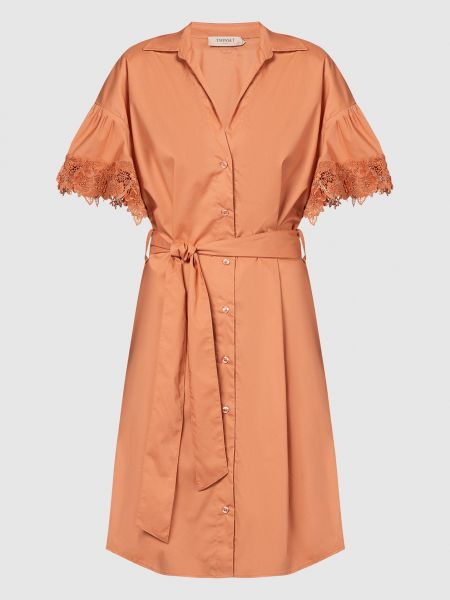 Мереживна сукня-сорочка Twinset коричнева