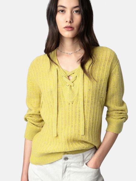 Шерстяной пуловер Zadig&voltaire желтый