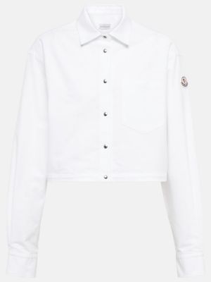 Bombažna srajca Moncler bela