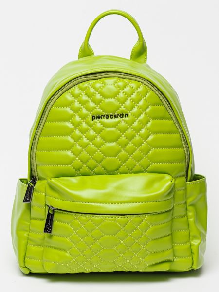 Рюкзак на молнии с карманами из искусственной кожи Pierre Cardin зеленый