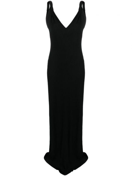 Koktel haljina s v-izrezom Givenchy crna