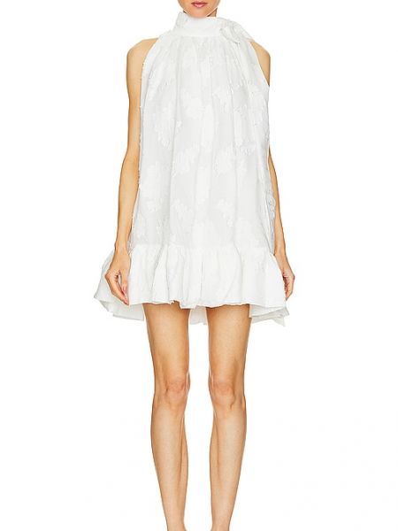 Mini vestido de tejido jacquard Clea blanco