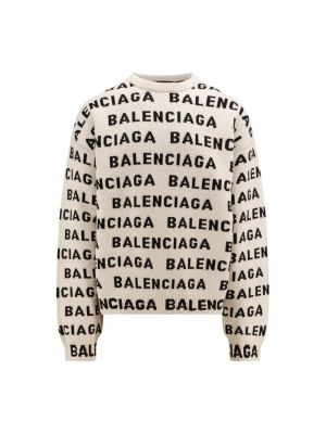 Dzianinowy sweter Balenciaga biały