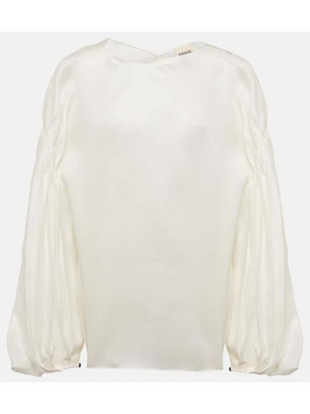 Blusa de seda Khaite blanco