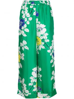 Květinové rovné kalhoty s potiskem relaxed fit P.a.r.o.s.h. zelené