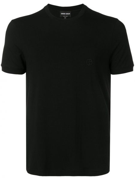 Slim fit tričko Giorgio Armani černé