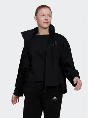 Voľná priliehavá bunda Adidas čierna