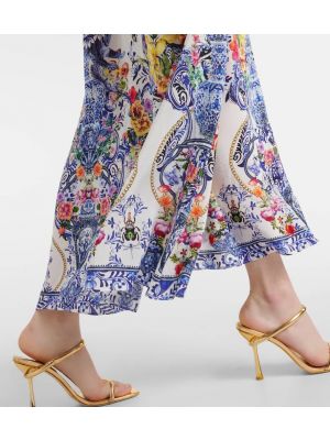 Virágos selyem hosszú ruha Camilla