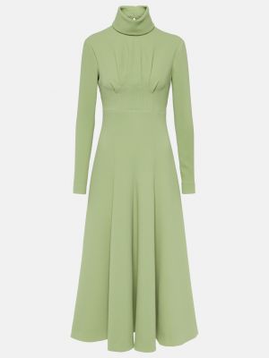 Зеленое платье миди из крепа Emilia Wickstead