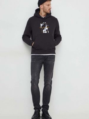 Hoodie s kapuljačom Calvin Klein crna