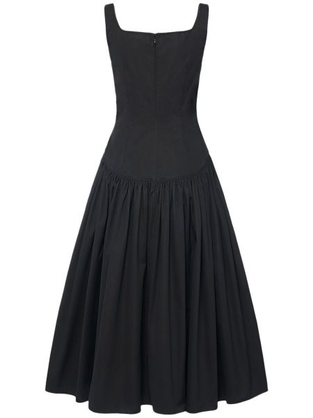 Bavlnené bavlnené midi šaty Alexander Mcqueen čierna
