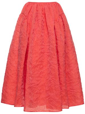 Pikowana spódnica midi bawełniana Cecilie Bahnsen czerwona