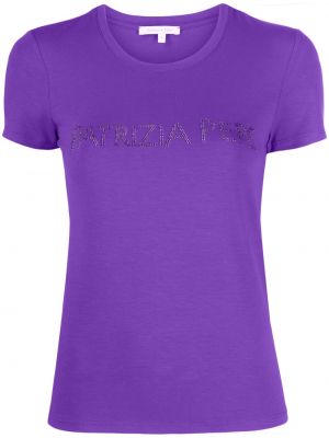 T-shirt med rhinsten Patrizia Pepe lilla