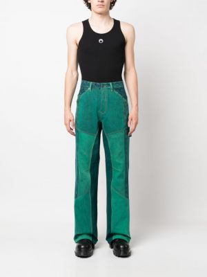 Žakárové straight fit džíny Marine Serre zelené