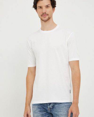 Pamučna majica jednobojna Sisley bijela