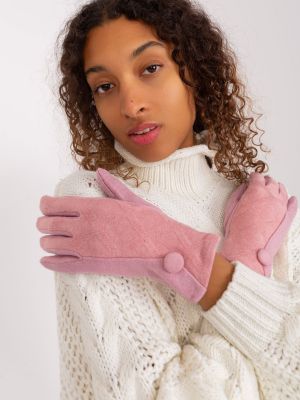 Mănuși cu nasturi Fashionhunters roz