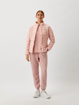 Утепленная демисезонная куртка Ea7 розовая