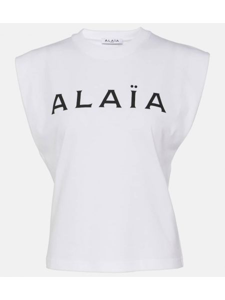 Jersey bomull t-shirt Alaia vit