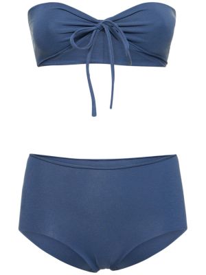 Bikini de algodón de tela jersey Isole & Vulcani azul