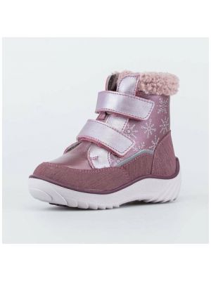 Розовые светоотражающие зимние ботинки котофей