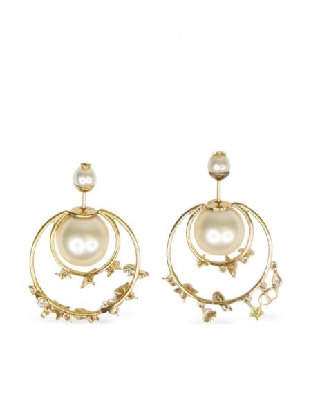 Náušnice s perlami Christian Dior Pre-owned zlatá