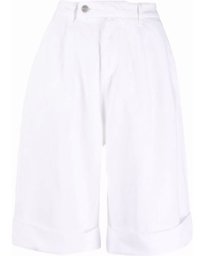 Pantalones cortos vaqueros de cintura alta Icon Denim blanco