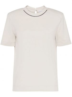 T-shirt en coton Brunello Cucinelli beige