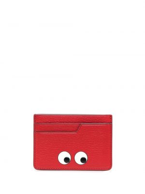 Kožená peňaženka s potlačou Anya Hindmarch červená
