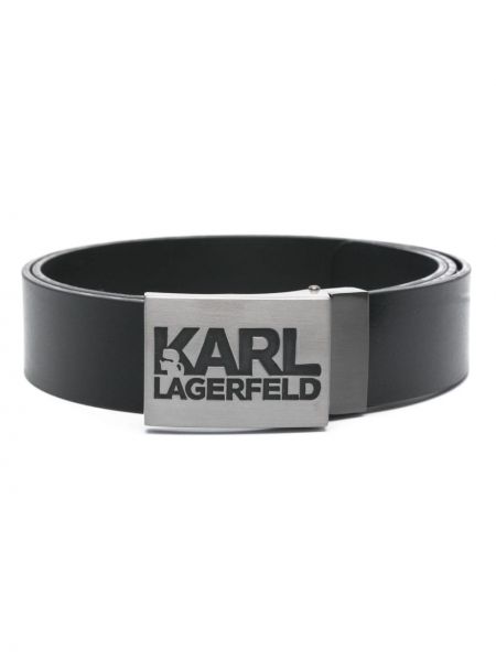 Δερμάτινος ζώνη Karl Lagerfeld μαύρο
