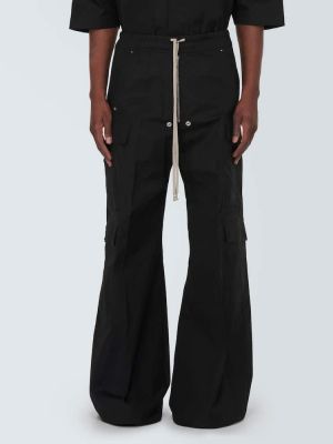 Βαμβακερό παντελόνι σε φαρδιά γραμμή Rick Owens μαύρο