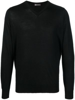 Пуловер с v-образно деколте Colombo черно