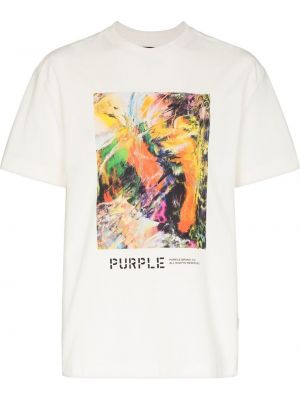 Tričko s potlačou s abstraktným vzorom Purple Brand