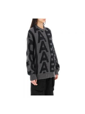 Dzianinowy sweter z okrągłym dekoltem Marc Jacobs szary