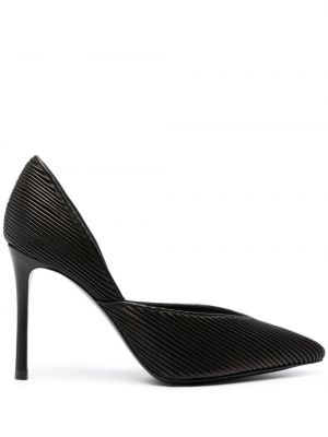 Кожени полуотворени обувки Giorgio Armani черно