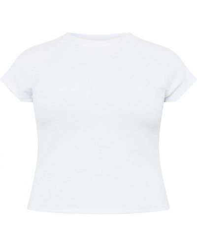 Памучна тениска с кехлибар Cotton On Curve бяло