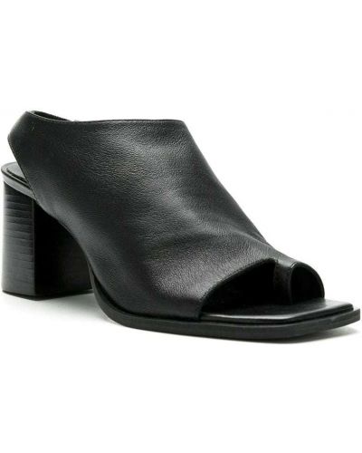 Leder sandale ohne absatz Studio Chofakian schwarz