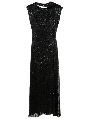 Ασύμμετρη κοκτέιλ φόρεμα με παγιέτες Gloria Coelho μαύρο