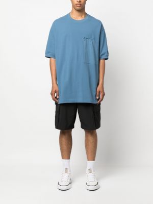 T-shirt avec poches en crêpe Y-3 bleu