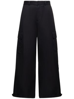 Памучни карго панталони бродирани Off-white черно