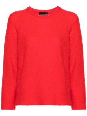 Пуловер с кръгло деколте Emporio Armani червено