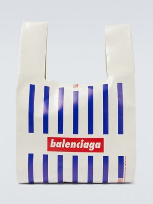 Kožená nákupná taška Balenciaga biela