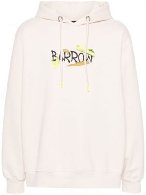 Pamučna hoodie s kapuljačom s printom Barrow bež