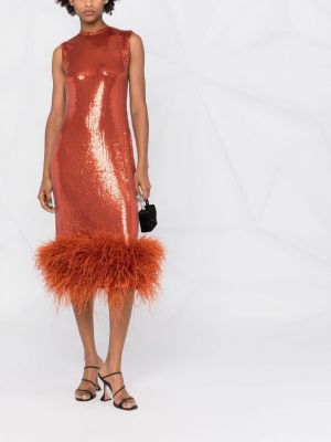 Midikleid mit federn Atu Body Couture orange